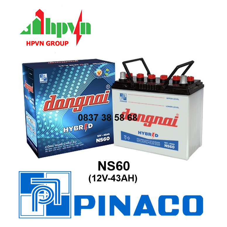 BÌNH ẮC QUY ĐỒNG NAI NS60 (12V-45AH)